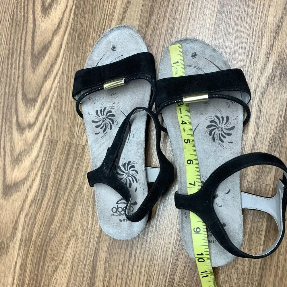 Abeo Womens Sandal Bio System‎ Orthotic Comfort Black Open Toe Size 10